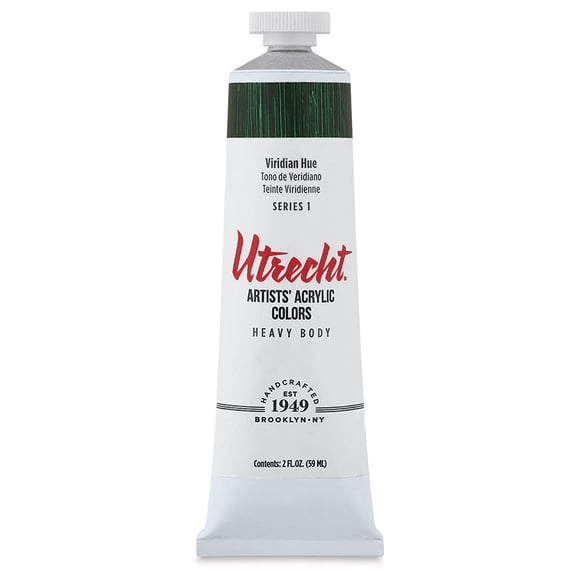 Utrecht Artists' Acrylic Paint - Viridian Hue, 2 oz tube