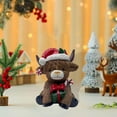 thumbnail image 5 of jicheng Christmas Highland Cow Statue Decoration Resin Table Ornament Home Accent for Entrance Coffee Table Office Family Living Room Gift Box, 5 of 8
