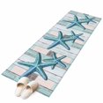 thumbnail image 2 of 2'x6' Rug Runners for Hallways Kitchen, Teal Blue Starfish Non Slip Entryway Beside Floor Carpet Runner, Summer Beach Coastal Retro Wooden Washable Laundry Room Bedroom Throw Rugs Mat for Family Pet, 2 of 8