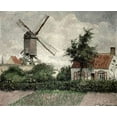 thumbnail image 2 of Pissarro, Camille 24x20 Black Ornate Wood Framed with Double Matting Museum Art Print Titled - Moulin a Knocke, Belgique, 2 of 4