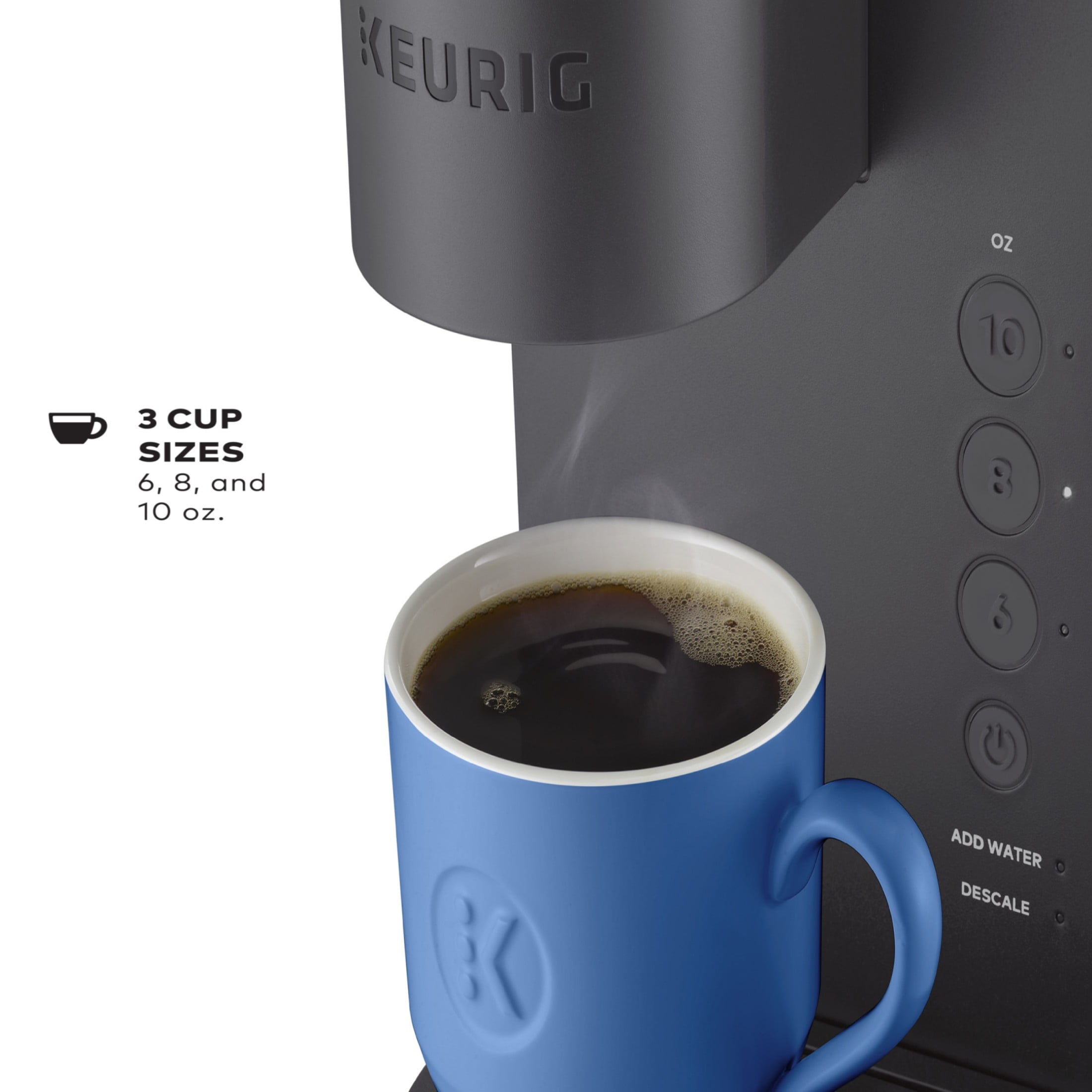 Keurig KExpress Essentials SingleServe Coffee Machine, Brews with KCup Pods, Matte Gray  (图5)