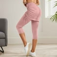 thumbnail image 2 of Versatile Quarter Length Ruched Skirt Pant for Women Daily Casual Wear Yoga Practice Comfortable Stretch Fabric Easy Care Machine Washable Spring Summer, 2 of 7