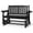 Black, variant on Ktaxon 4FT Wooden Glider Bench with Cup Holders, Floral Back, Outdoor, 800lbs Max, Black