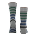 thumbnail image 3 of Burlington Calcetines de hombre - Blackpool, algodón, rayas, logotipo, talla única Gris/Azul/Verde, 3 of 4
