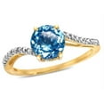thumbnail image 2 of Star K � Round 7mm Blue Topaz Bypass solitaire engagement promise ring, 2 of 9