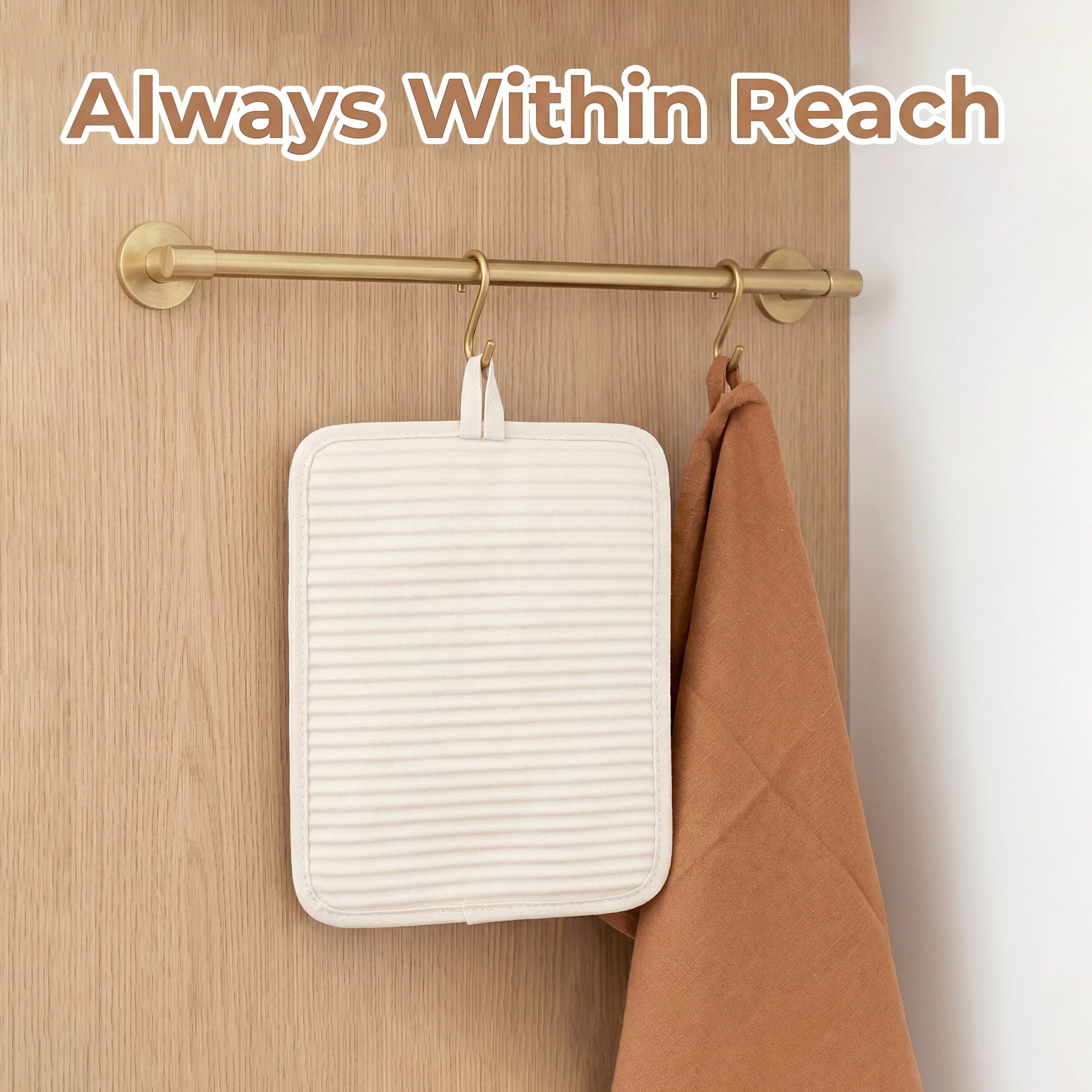 Unique Bargains Heat Resistant Trivets Non-Slip Hot Pads Beige 9.1"x 7.1"
