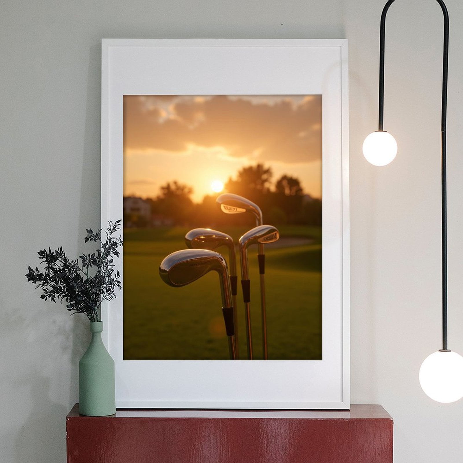 Diamond Art Kit for Adults, Golf Clubs Sunset Landscape Diamond Painting for Adults Beginners, 5D DIY Diamond Art Painting Kits, Colorful Diamond Painting Craft for Home Decor 12x16