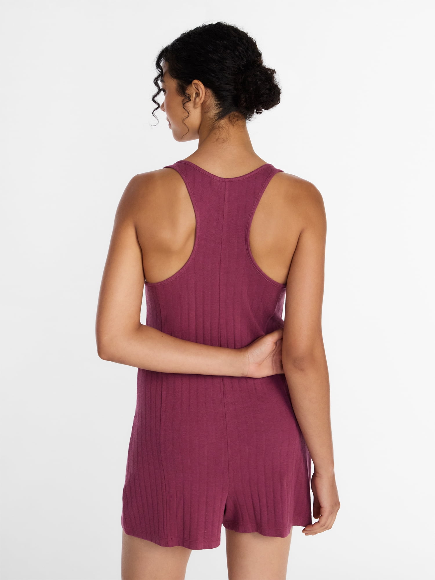 Joyspun Women's Pointelle Sleepwear Romper, Sizes XS-3X