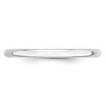 thumbnail image 3 of 14K White Gold 2mm Light Weight Half Round Band Ring Size 10.5, 3 of 7