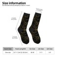 thumbnail image 2 of Honeii Gold Gloss Outline Floral Print Adult Socks,Crew Socks,Casual Calf Socks,Daily Wear Socks for Men & Women, Perfect for Sports, Casual and Everyday Use, 2 of 6