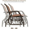 thumbnail image 6 of PetFurnishn Swing Glider Chair 48 Inch with Spacious Space, 2 People Lounge Cozy Patio Bench Outdoor & Indoor for Patio, Backyard, Poolside, Lawn Steel Rocking Loveseat (Brown), 6 of 10