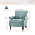 thumbnail image 5 of Wingback Accent Chairs Wood Legs Set of 2 Upholstered Sofa Armchairs Fabric Nailhead Trim Home Living Room Bedroom Blue, 5 of 8