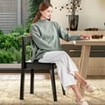 thumbnail image 6 of EYYTHUNG Farmhouse Wood Mid-Century Adult Dining Side Chairs, Black (Set of 4), 6 of 6