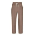 thumbnail image 5 of qucoqpe Wide Leg Pants for Men Drawstring Waist Casual Dress Pants Baggy Versatile Pleated Straight Leg Work Trousers, 5 of 7
