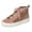 Blush Suede, variant on Dulcia Blush Suede Perforated White Sole LaceUp High-Top Fashion Sneaker (Blush Suede, 8.5)