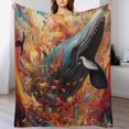 thumbnail image 1 of Soft Fleece The Whale Throw Plush Blanket Soft Fluffy Flannel Material – Home, 1 of 8