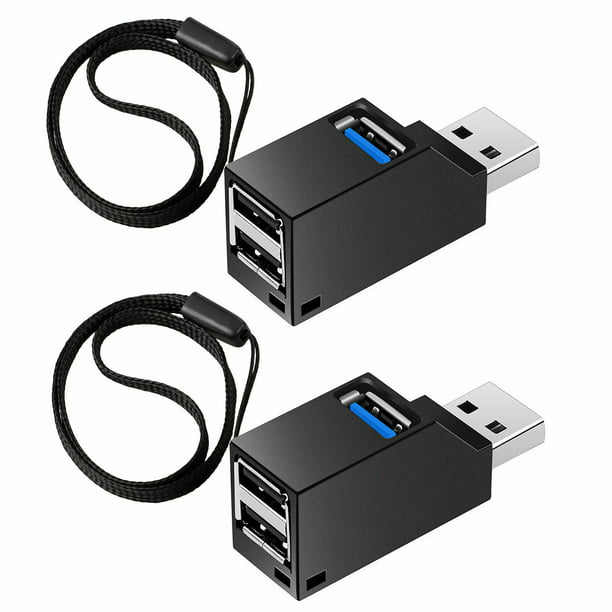 2pcs/1pc Premium 3-Port Mini USB 3.0 Hub High Speed Portable Splitter Adapter Data USB Hub for PC Notebook Laptop Computer -