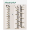 thumbnail image 3 of Hzuaneri 10-Tier Vertical Shoe Rack, Tall Shoe Organizer with 2 Hooks, Wooden Shoe Tower for Entryway, Hallway, Closet Space Saving, Free Standing, Greige, 3 of 9