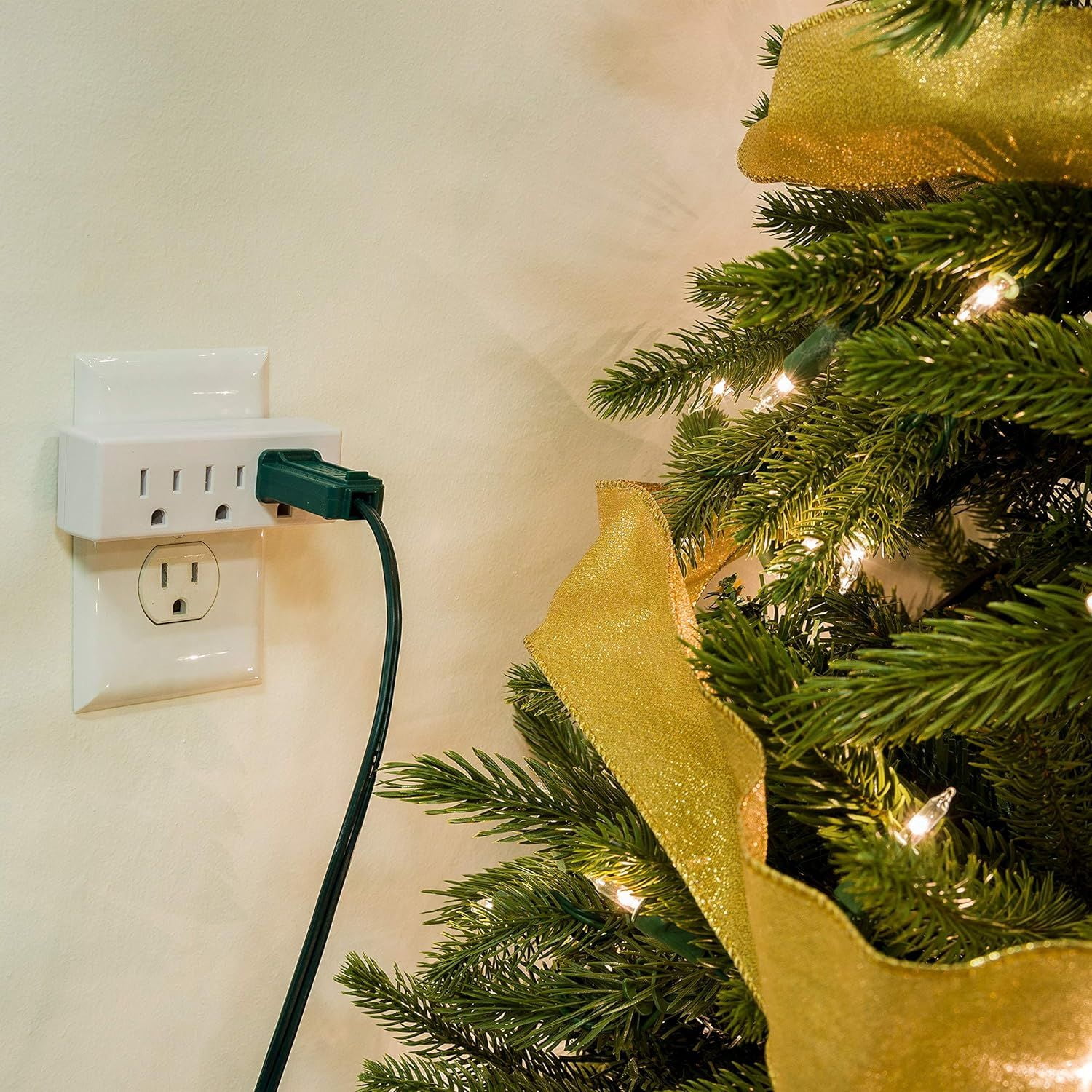 3-Outlet Grounded Wall Tap Extender 2 PacK 3-Prong Power Splitter Adapter UL Listed Multiple Plug Outlet for Home Office School Dorm White (SPS1630W/37)