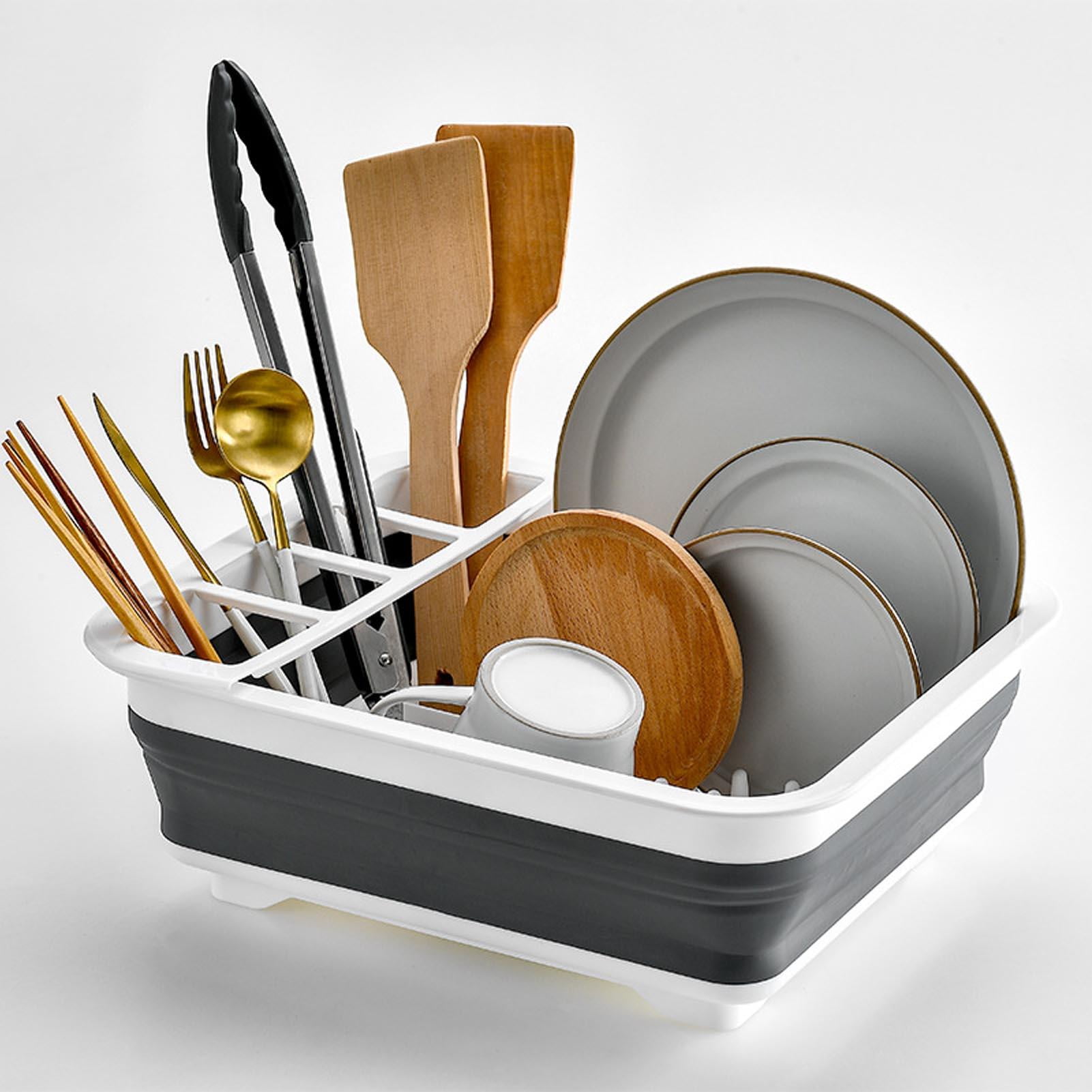 Suodoka Foldable Food‑Grade Dish Drying Rack – PP & TPR, Nonslip, Space‑Saving, Scratch‑Resistant, Portable Kitchen & RV Organizer
