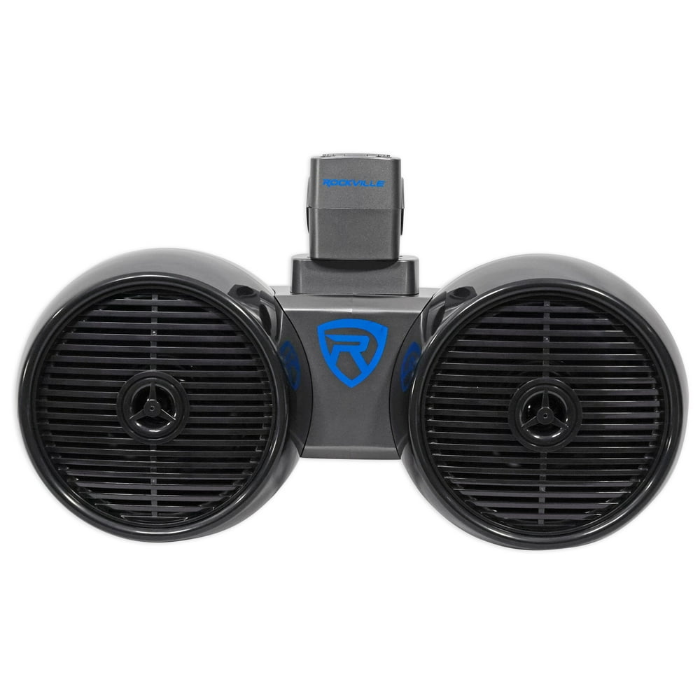 Rockville DWB65B Dual 6.5" Black 600 Watt Marine Wakeboard Tower
