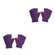 thumbnail image 1 of Jumpingount 1 par de guantes sin dedos, tejido artesanal, cubierta de medio dedo, accesorio de ropa, calentador de manos con Color sólido para Violeta 2piezas, 1 of 6
