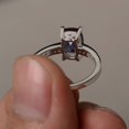 thumbnail image 2 of Alexandrite Ring Silver Cushion Cut Engagement Ring Promise Ring Gemstone Ring, 2 of 2