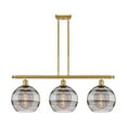 thumbnail image 4 of 516-3I-BB-G556-10CL Innovations Lighting Rochester - 3 Light Stem Hung Island In Industrial Style-12.13 Inches Tall and 36.5 Inches Wide-Brushed Brass, 4 of 7