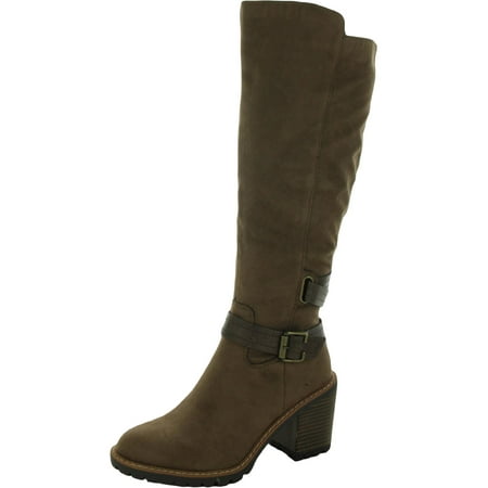 

Sun + Stone Womens Viviaan Zip up Buckle Knee-High Boots Taupe 11 Medium (B M)