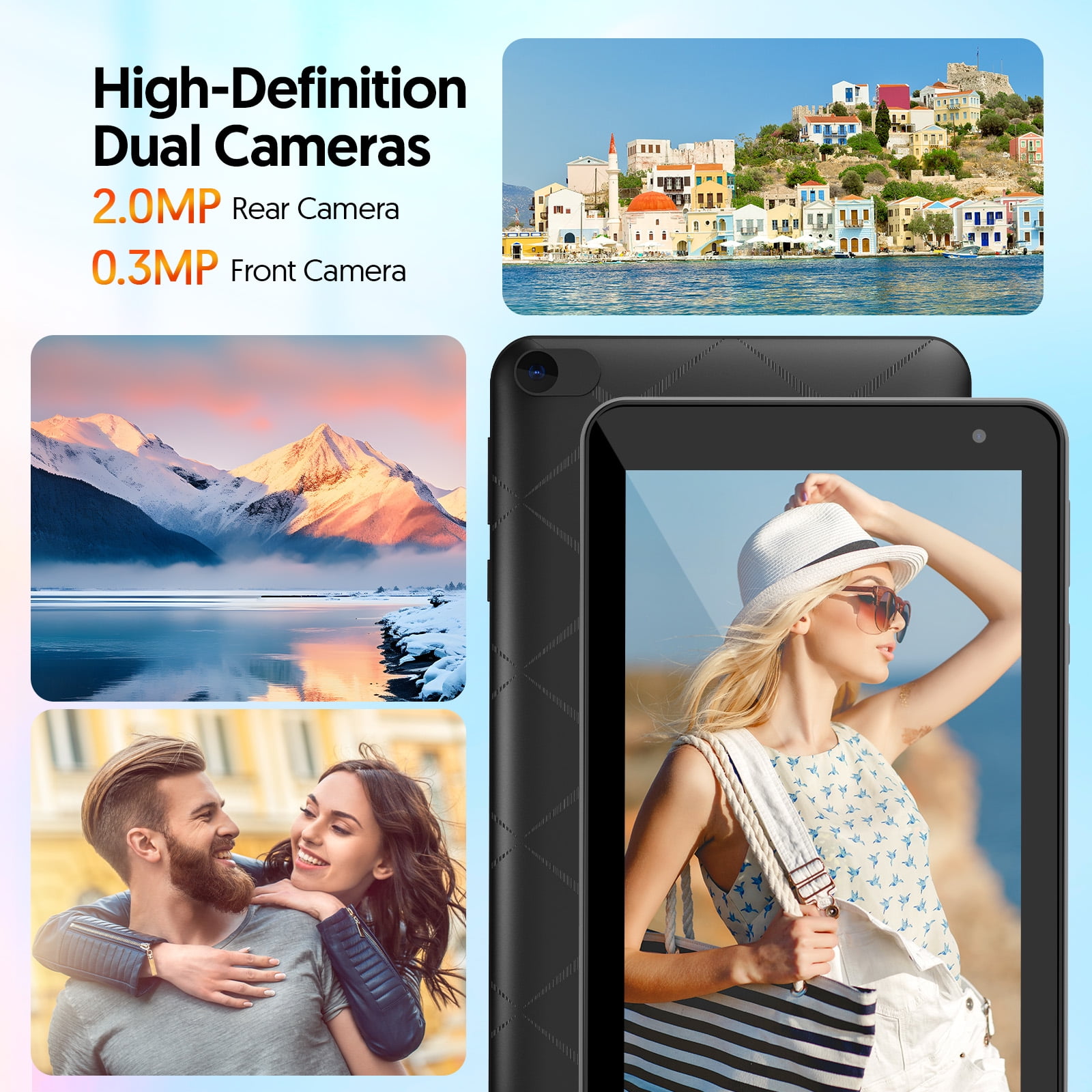 Tablet 7 inch Android 15 Tablet, 3GB RAM 32GB ROM 1TB Expandable,Penta-core Processor Tablet PC，Wi-Fi 6, 5G dual-band，3000mAh Battery, Dual Camera, Educational, Games