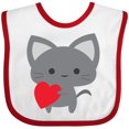 thumbnail image 3 of Inktastic Heart Cat Boys or Girls Baby Bib, 3 of 4
