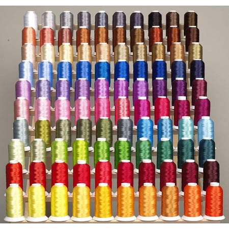 Premium 100 Cones (1100 Yards Each) Of Polyester Machine Embroidery Threads Compatible With Brother Babylock Janome Singer Pfaff Husqvarna Bernina Machines