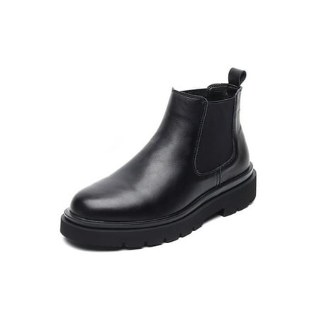 

Kesitin Womens Chelsea Boot Plush Lining Ankle Boots Pull On Work Bootie Waterproof Comfort Short Booties Office Elastic Winter Warm Shoe Low Calf Plush Black 9
