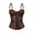 Brown, variant on Women's Vintage Floral Lace Spaghetti Strap Corset Bustier Top, JIANLAI Sweetheart Neck Front Hook Boned Structured Waist Cincher Crop Tank Top