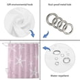thumbnail image 5 of Vintage Pink Starfish Bathroom Shower Curtains with 12 Hooks Polyester Waterproof Shower Curtain for Stalls and Bathtubs Summer Coastal Beach Marine Life Decorative Bathroom Curtain 72x96 Inches, 5 of 9