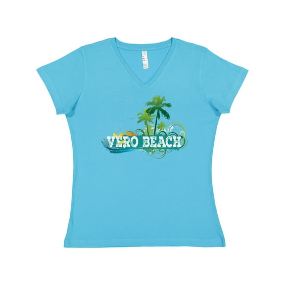Inktastic Vero Beach Florida Vacation Women's V-Neck T-Shirt