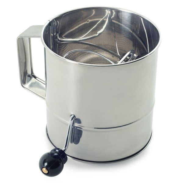 Norpro 145 Polished 3Cup Stainless Steel Hand Crank Flour Sifter