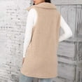 thumbnail image 5 of JUUYY Women's Long Fuzzy Sherpa Fleece Vest Casual Sleeveless Outerwear Travel Button Up Jacket Lightweight Warm Trendy Waistcoat Beige XXL, 5 of 7