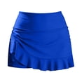 thumbnail image 4 of vigerkar Women's High Waisted Ruffle Swim Skirts with Short Tummy Control Ruched Bikini Swimsuit Bottoms (Blue, XL), 4 of 5