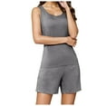 thumbnail image 4 of ZRBYWB Women's Pajama Set Female Spring Summer Casual Sleeveless Solid Color Padded Tank Top Shorts Set Home Pajama Sets Nightwear, 4 of 4