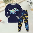thumbnail image 2 of NLOMOCT Pyjamas for Boys Cute Baby Girl Clothes Graphic Tees Cotton Long Sleeve Tops and Pants 2 Piece Set Boys' Sleepwear,Navy,5-6 Years, 2 of 5