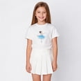 thumbnail image 4 of NIPAXO Girls T-Shirt Ballet Girl Print Cotton Blend Short Sleeve Ballerina Princess Graphic Tee for Girls, White, Sizes 7-8Y, 4 of 6