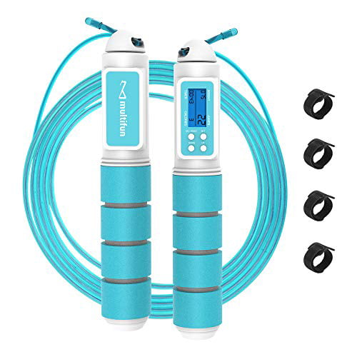 multifun Jump Rope Adjustable Digital Speed Skipping Rope with Calorie Counter 