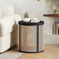 thumbnail image 6 of Homy Casa Round Rattan Side Table, 15.7 in Black End Table with Removable Lid Storage, 6 of 6