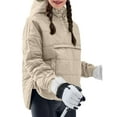 thumbnail image 3 of Chaqueta Acolchada Oversize para Mujer, Estilo Dolman, con Capucha, Larga, Cálida y Estilo Top Crema XXL, 3 of 7