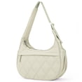 thumbnail image 6 of JANKS Small Puffer Crescent Shoulder Bag for Women, Nylon Quilted Puffy Crossbody Purse, Cute Hobo Shoulder Handbags （Green), 6 of 9