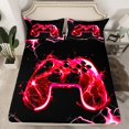 thumbnail image 2 of Manfei Game Full Size Sheets,Vintage Gamepad Controller Bed Sheets,Red Black Sheet Sets For Boy,Microfiber Room Decor,4 Pieces, 2 of 7