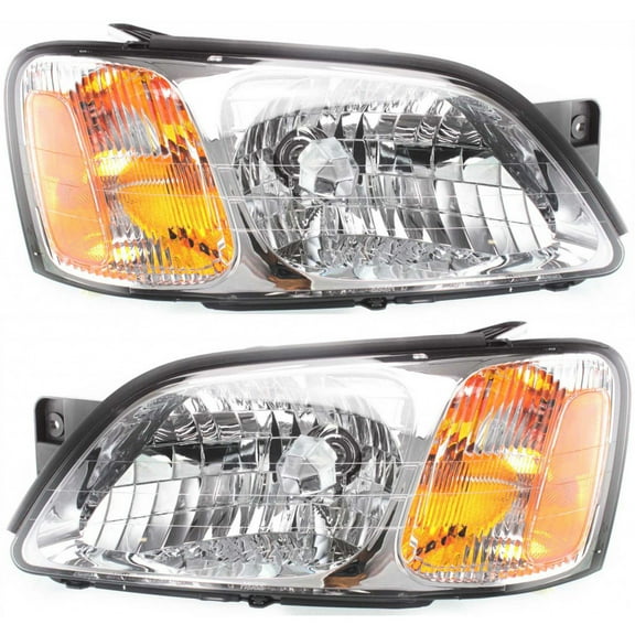 KarParts360 For 2000 2001 2002 2003 2004 Subaru Legacy Headlight Assembly Pair Driver and Passenger Side w/Bulbs For SU2502106 SU2503106