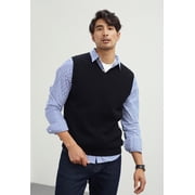 Mens V-Neck Knitted Sweater Vest Solid Plain Sleeveless Pullover