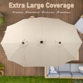 thumbnail image 4 of Autlaycil 15 ft Rectangle Patio Umbrella with Umbrella Base 48 LED lights for Market Patio Solar Umbrella (Khaki), 4 of 7